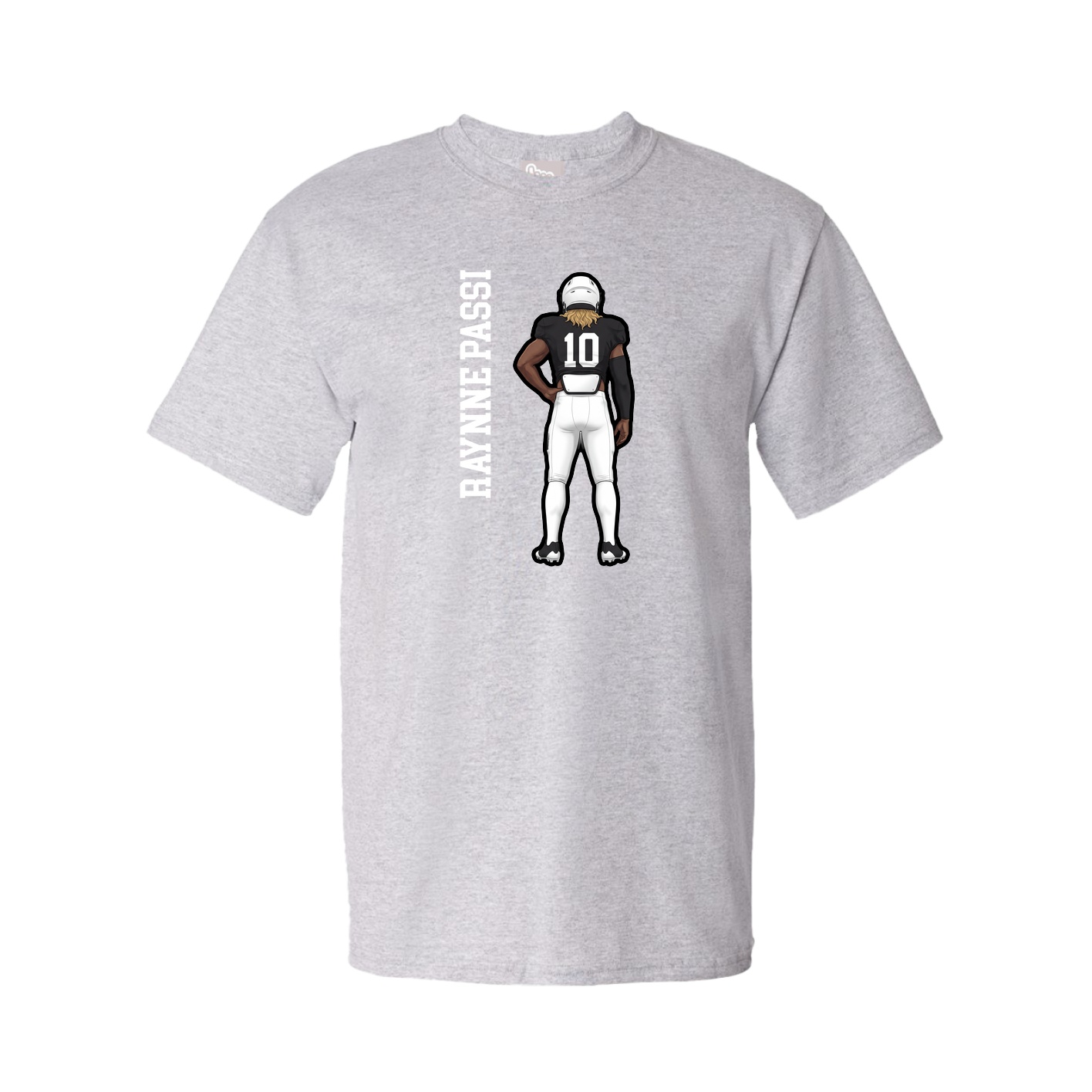 Youth Tee — Name Vertical in Grey