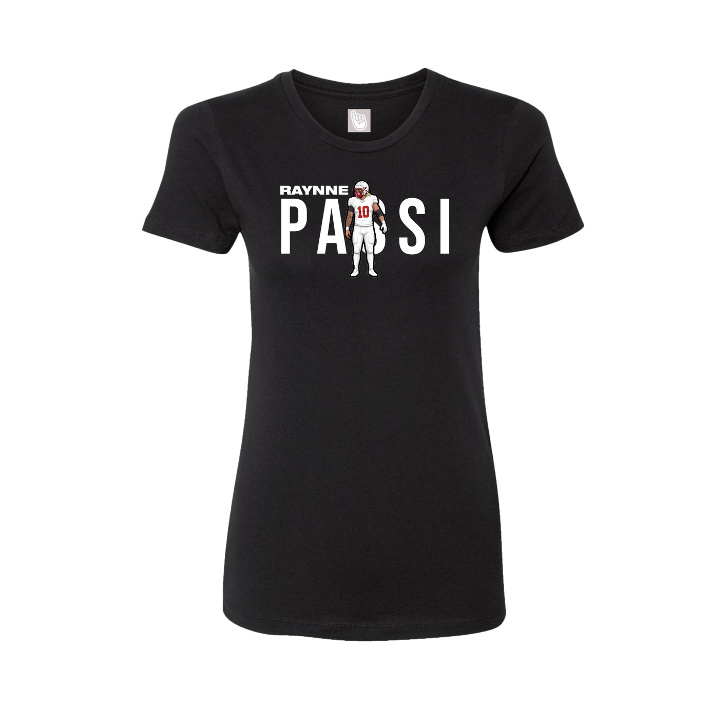 Fitted Women's Tee — Player Name in Black