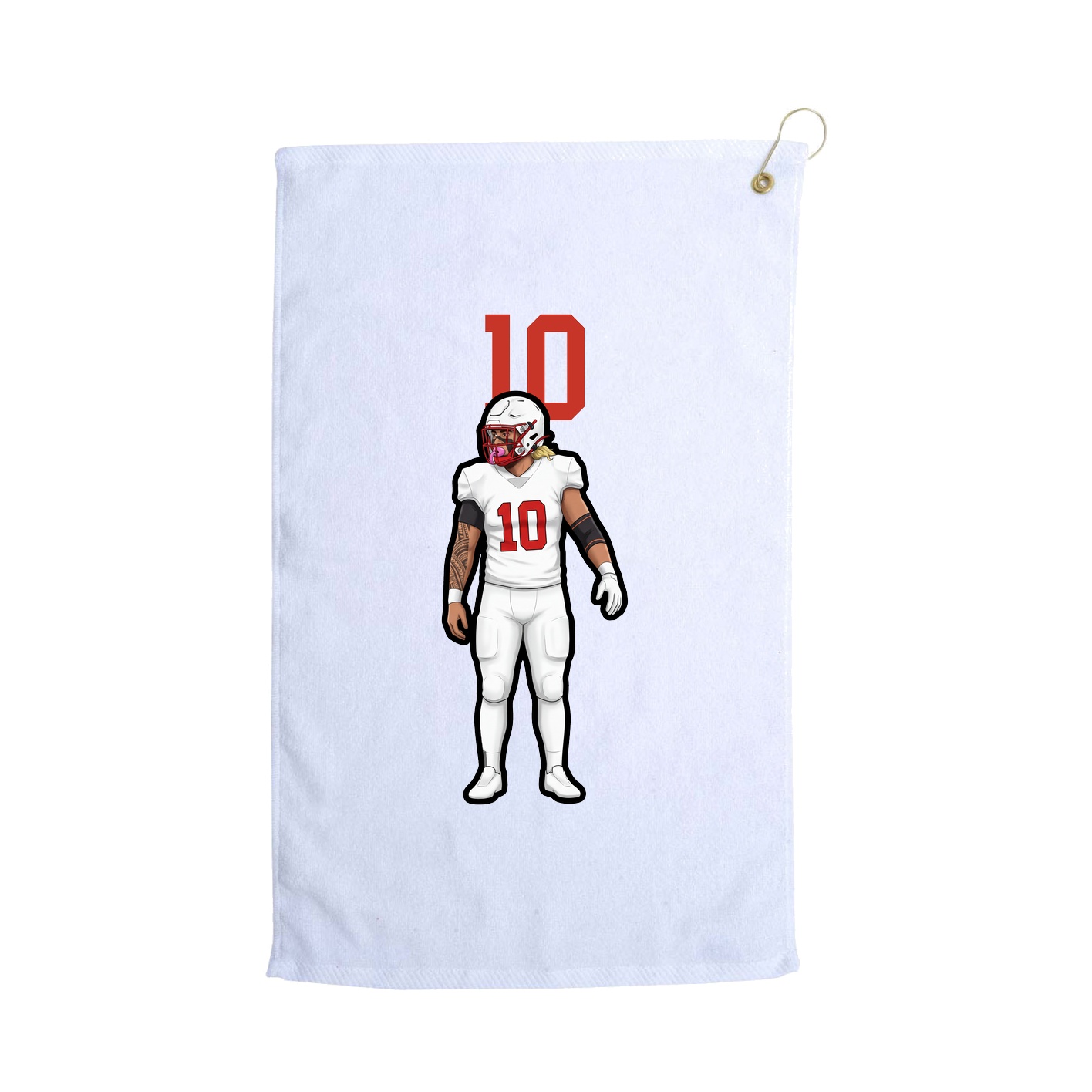 Golf Towel — Number Top in White