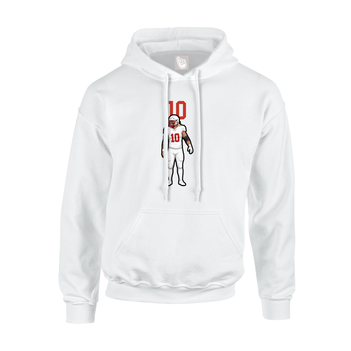Youth Hoodie — Number Top in White