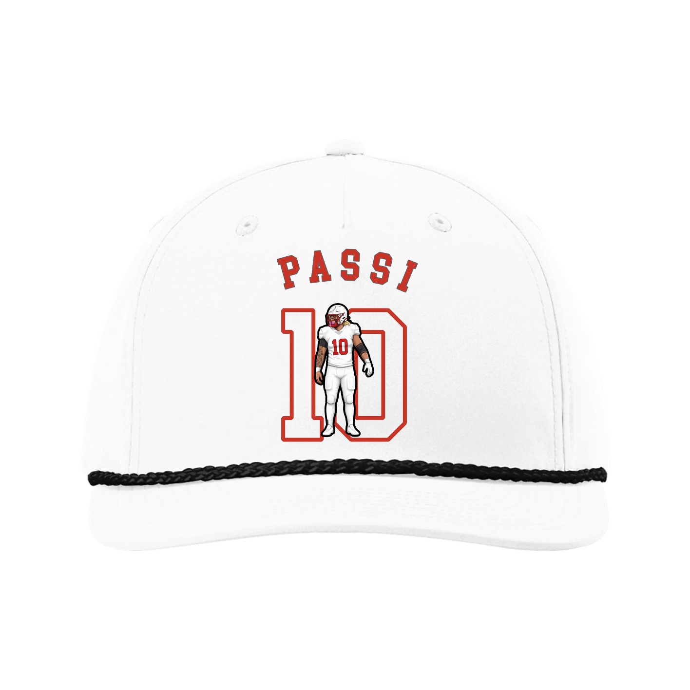 Five-Panel Classic Rope Cap — Shirsey Arch in White