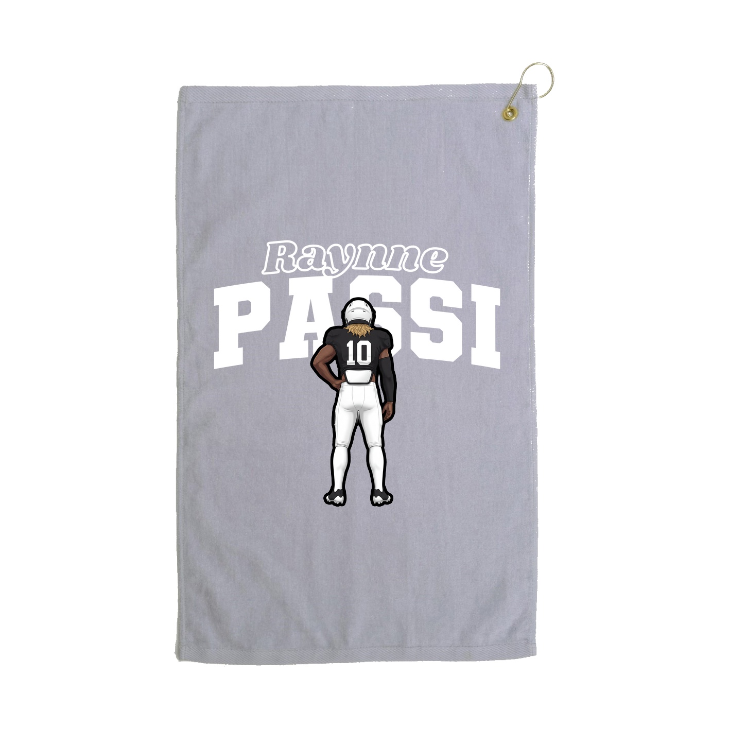 Golf Towel — Name Arch in Grey