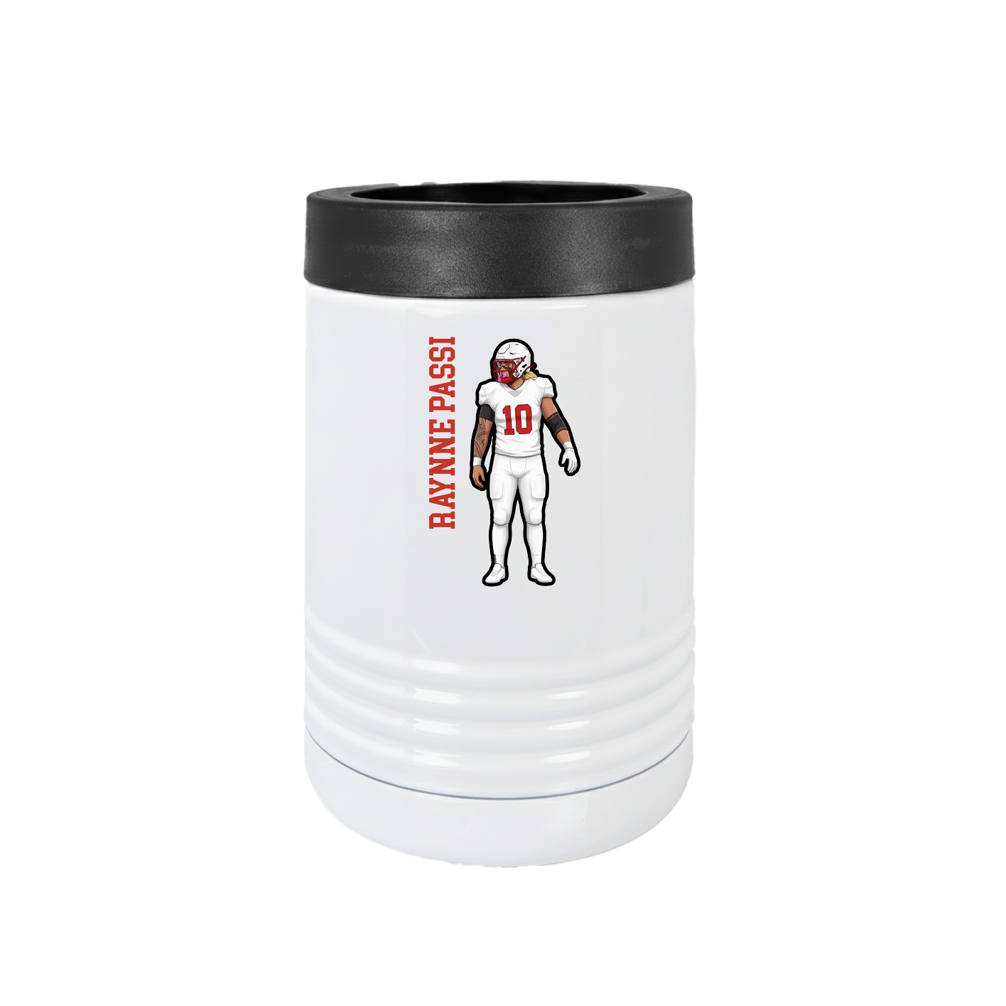 Beverage Holder — Name Vertical in White