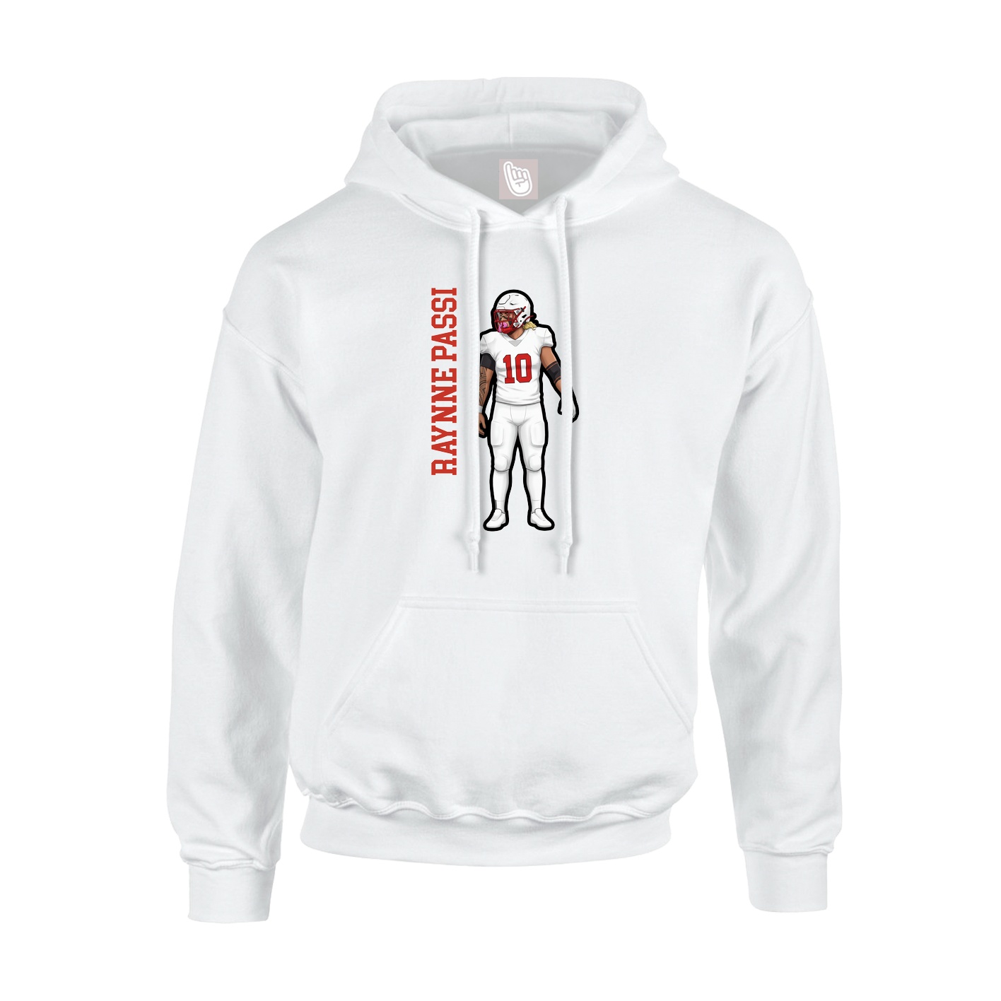 Hoodie — Name Vertical in White
