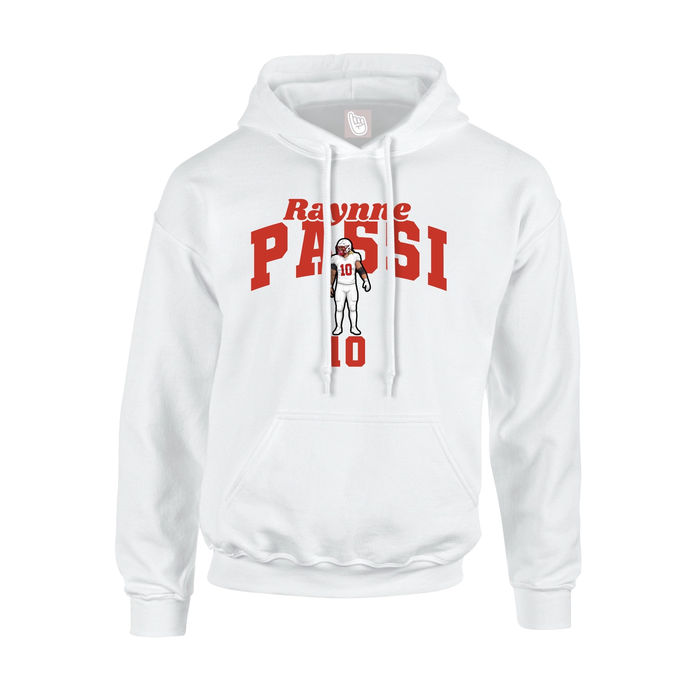 Youth Hoodie — Signature Arch in White