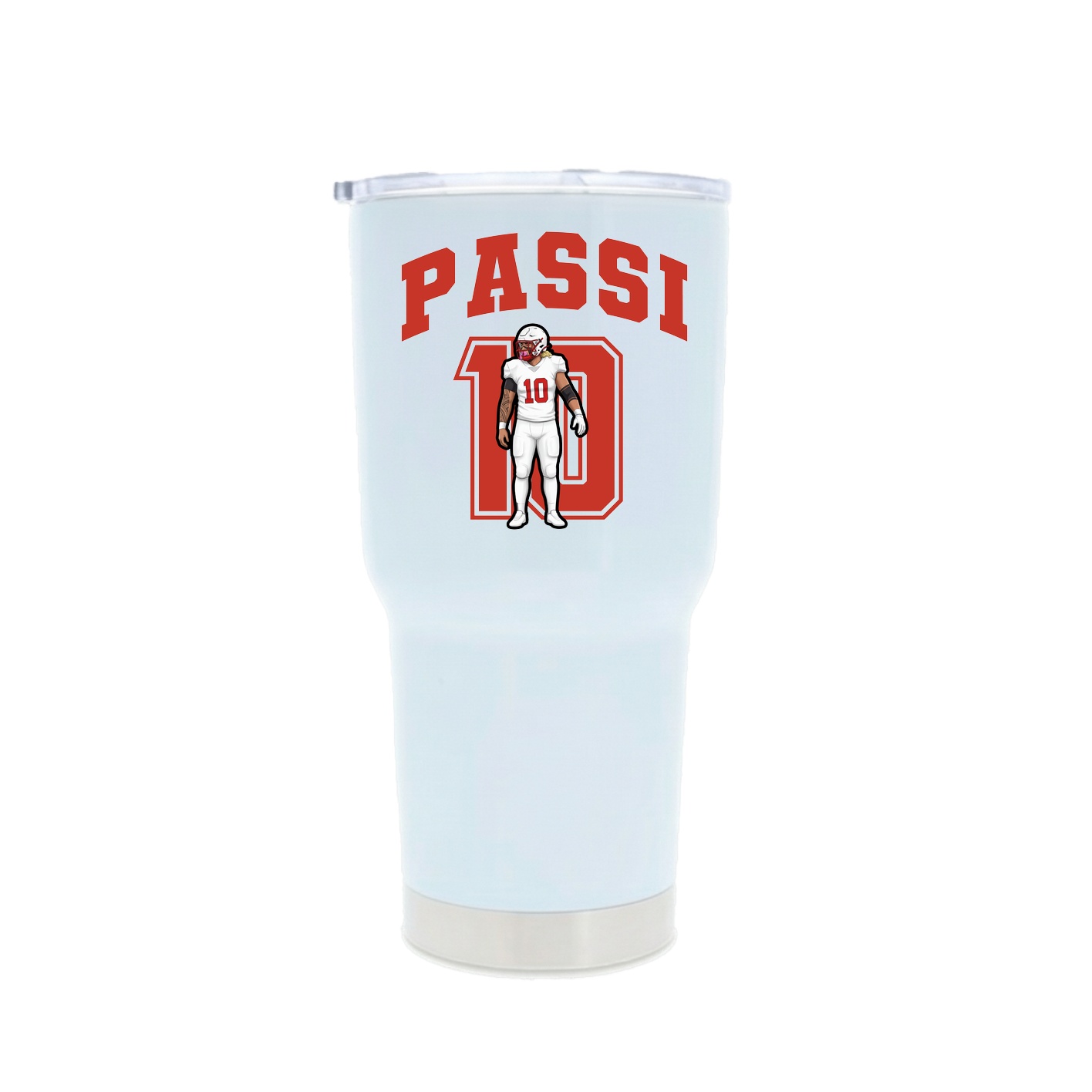 30oz Stainless Steel Tumbler — Number in White
