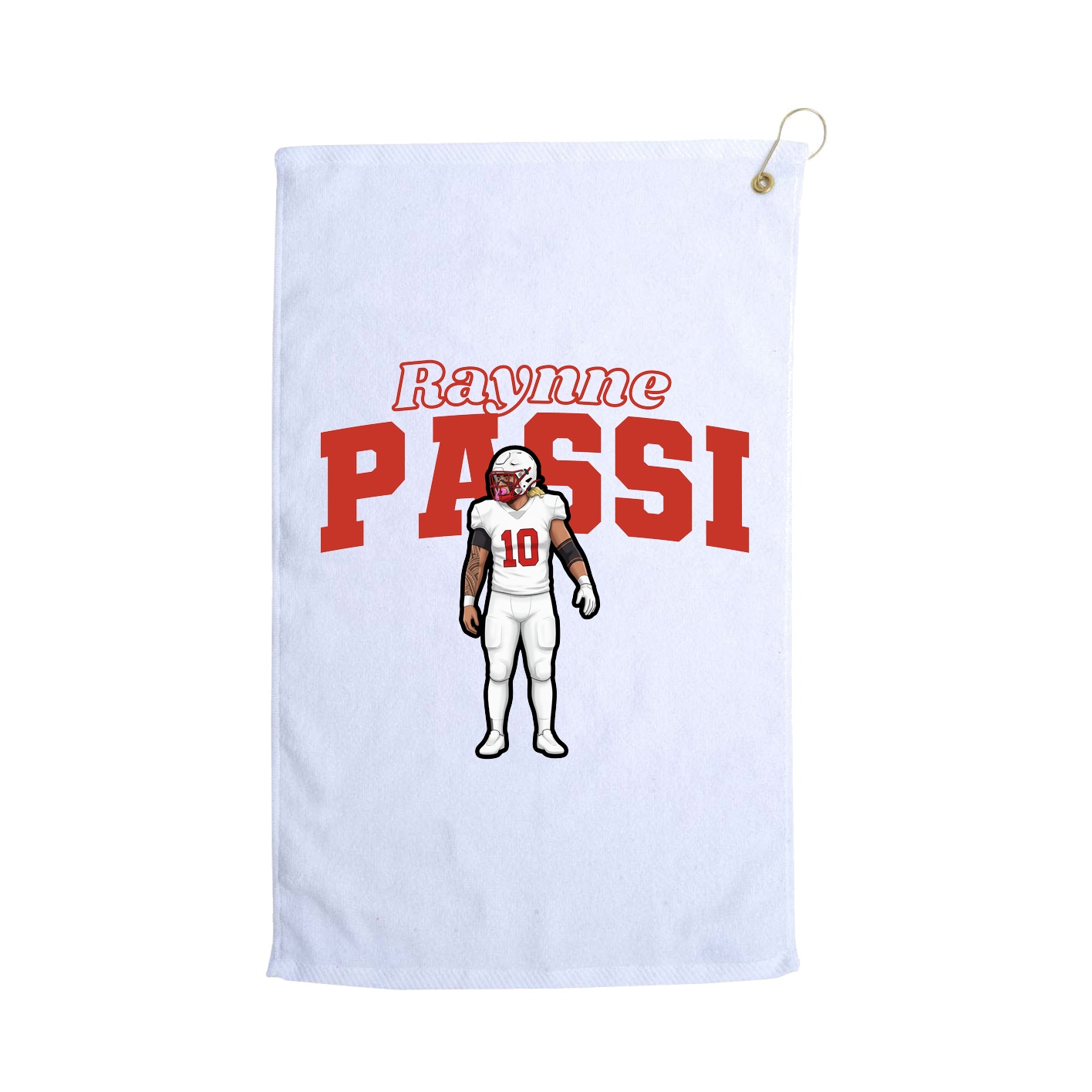 Golf Towel — Name Arch in White