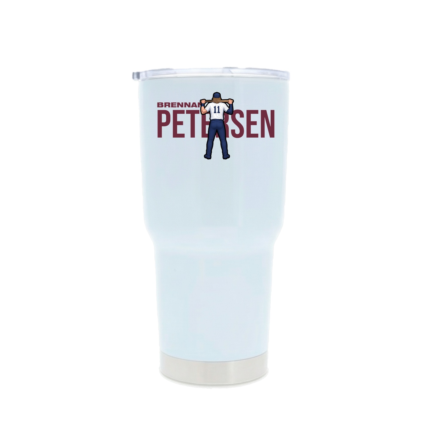 30oz Stainless Steel Tumbler — Player Name in White