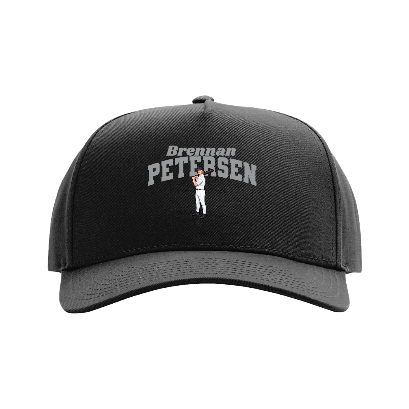 Full Fabric Five-Panel Champ Cap — Signature Arch in Black