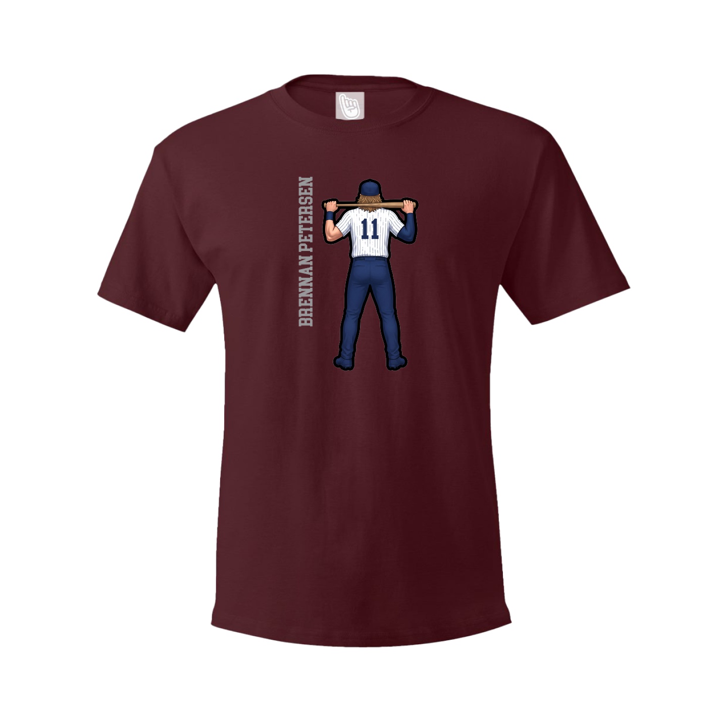 Tee — Name Vertical in Maroon