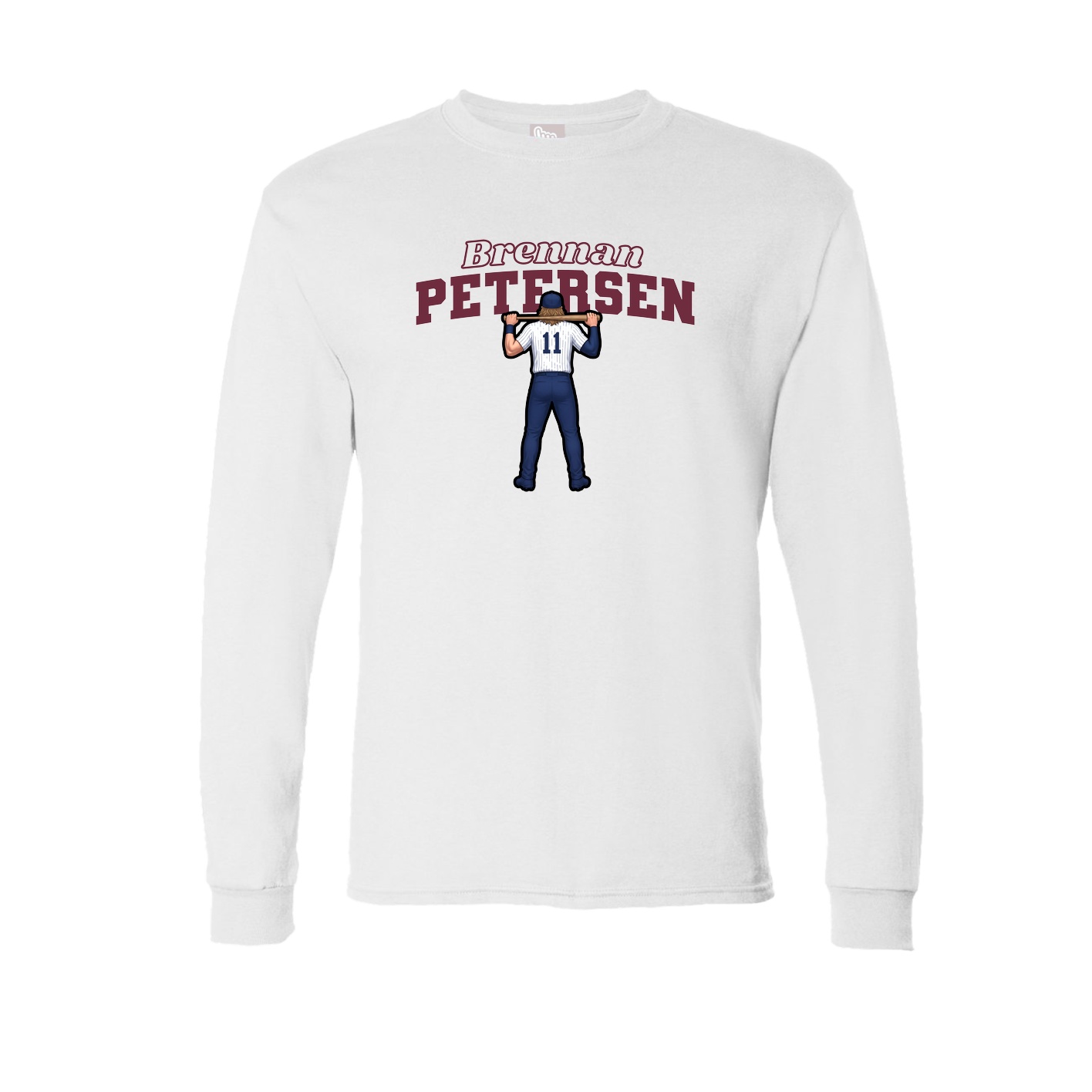 Long Sleeve Tee — Name Arch in White