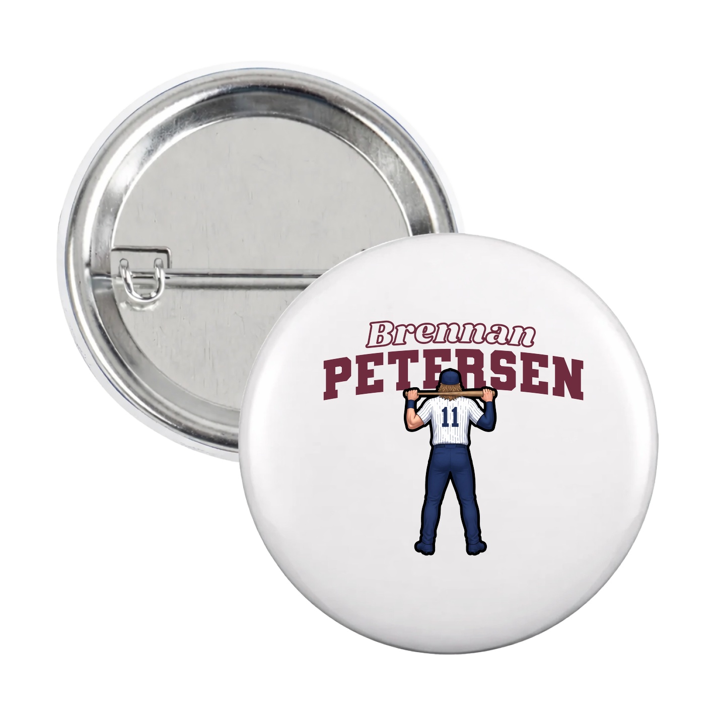 Game Day Button — Name Arch in White