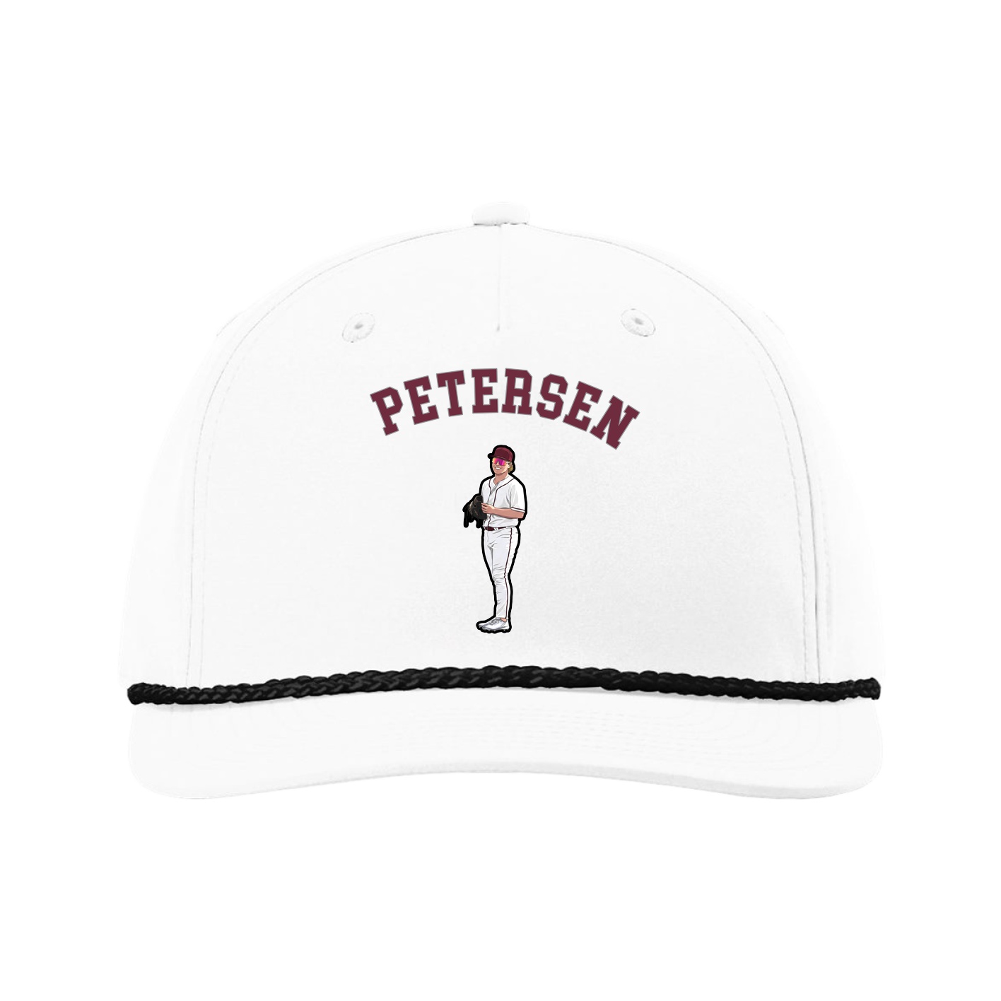 Five-Panel Classic Rope Cap — Shirsey Arch in White