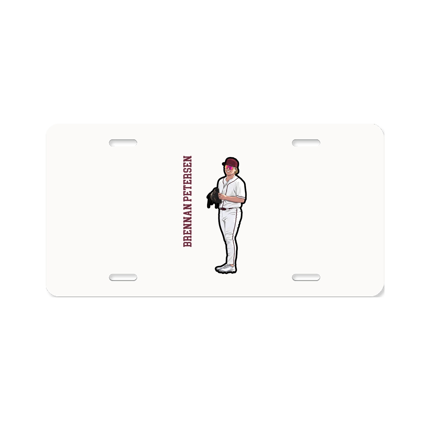 License Plate — Name Vertical in Classic