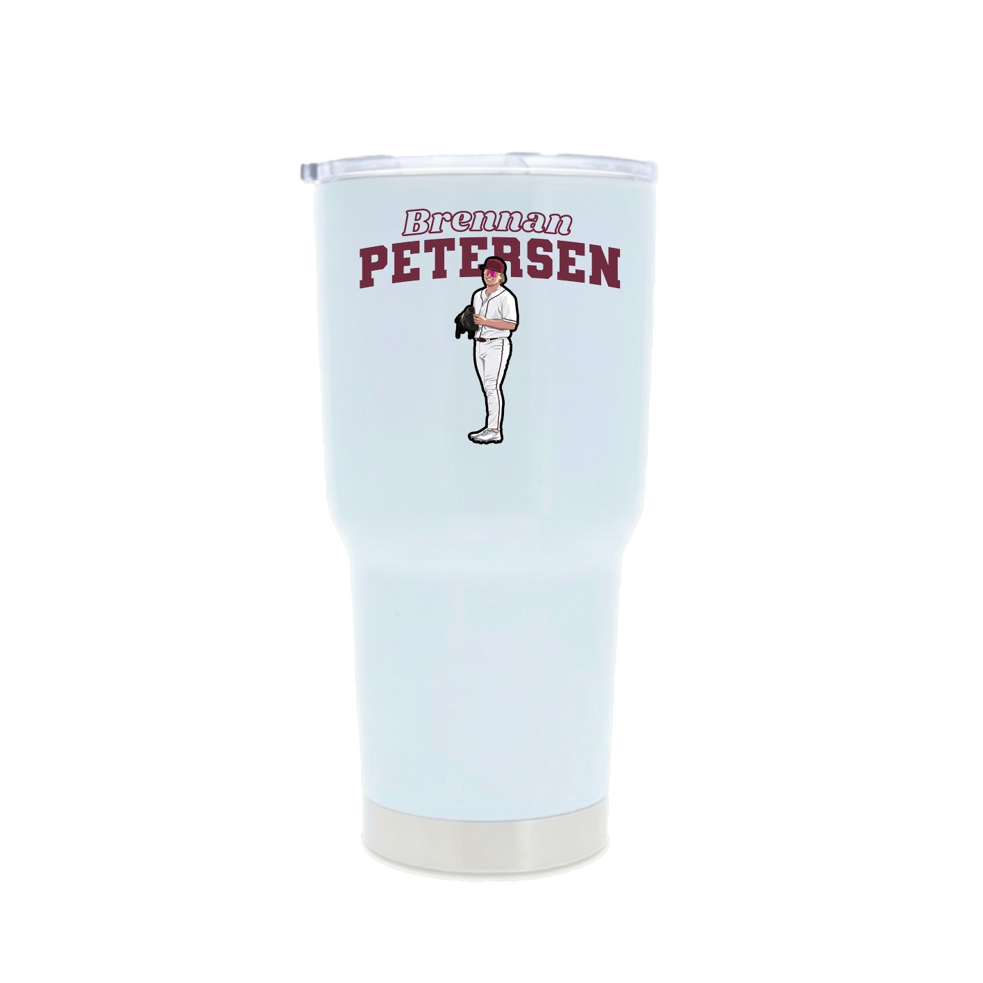 30oz Stainless Steel Tumbler — Name Arch in White