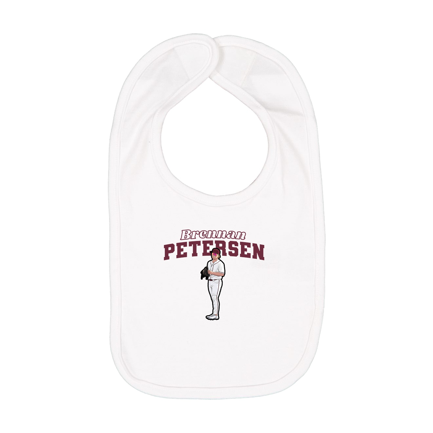 Infant Bib — Name Arch in White