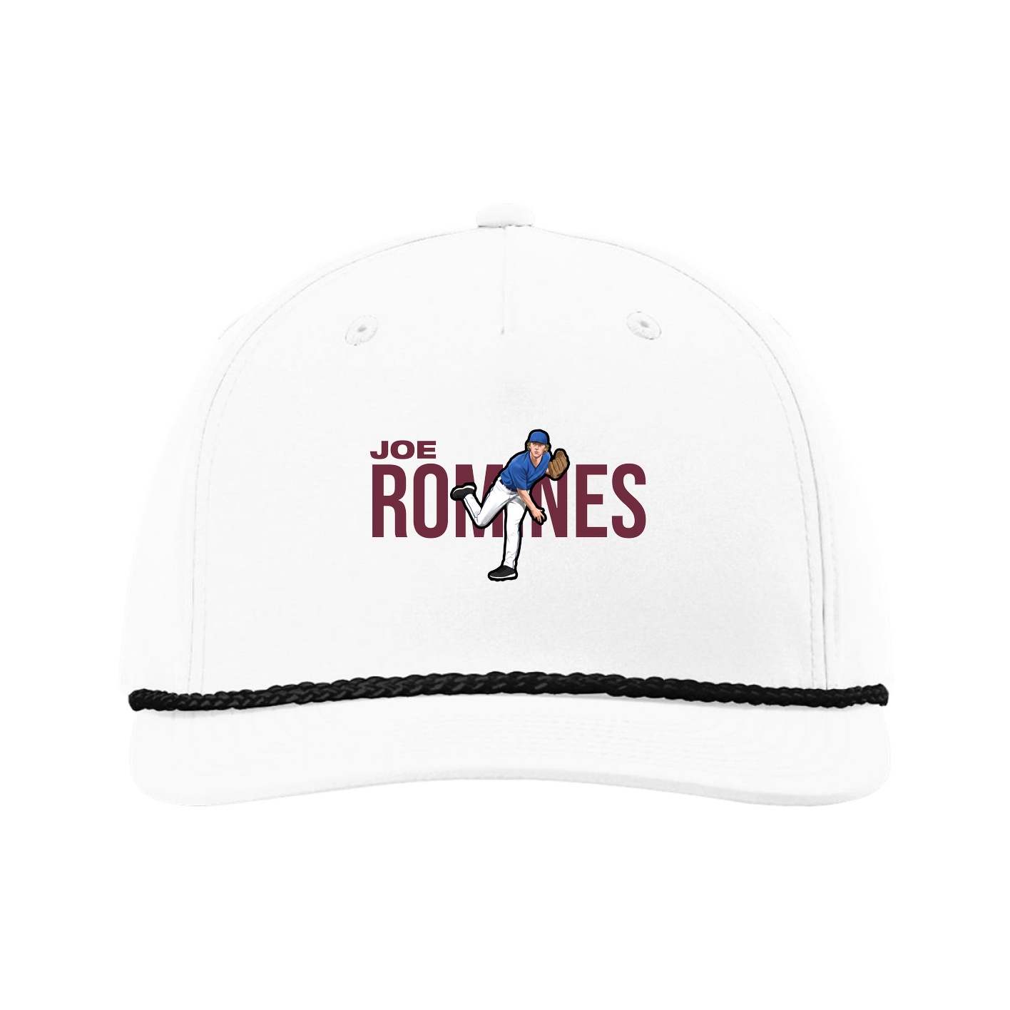 Five-Panel Classic Rope Cap — Player Name in White