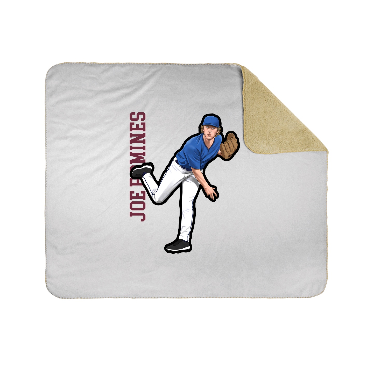 Throw Blanket — Name Vertical in White