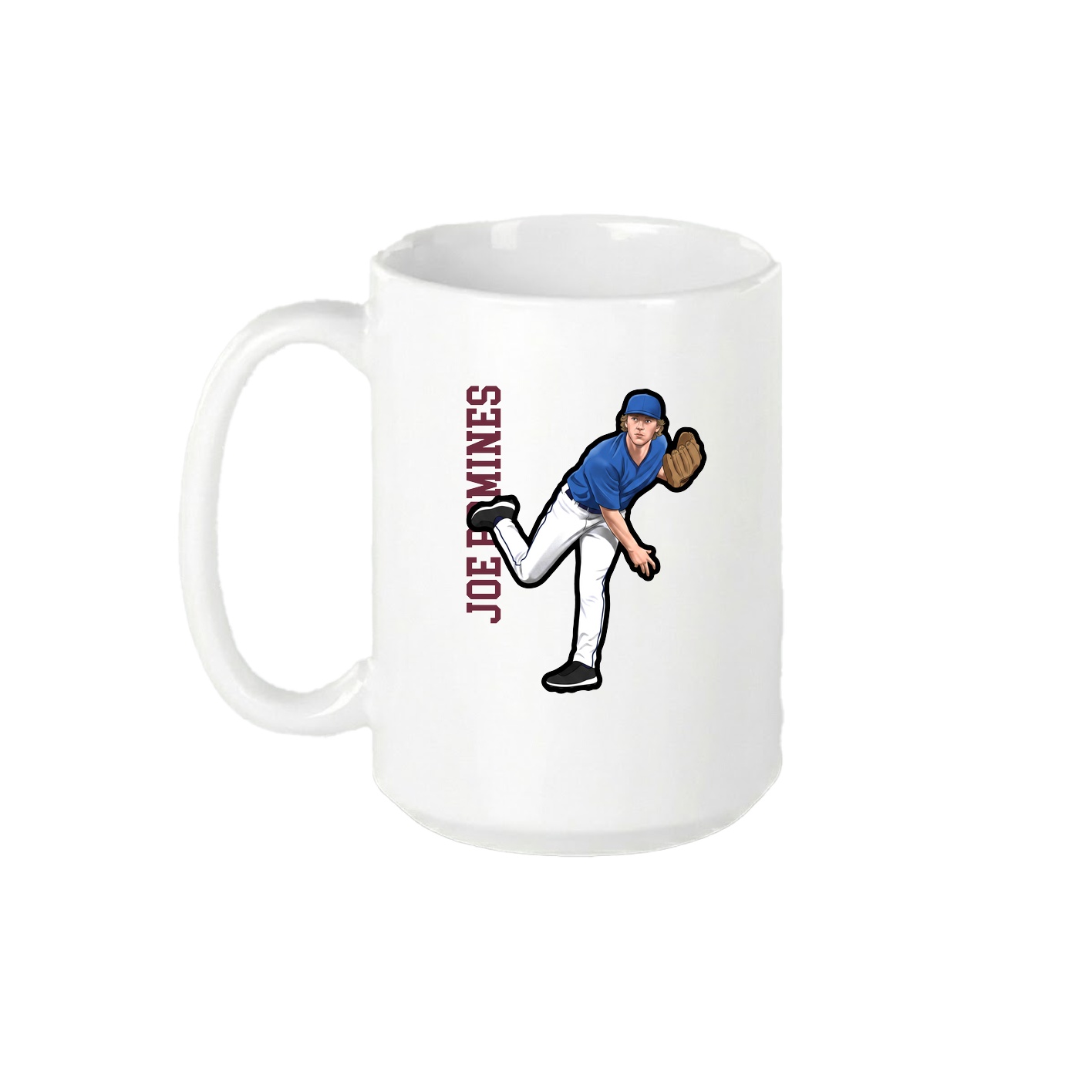15oz Coffee Mug — Name Vertical in White