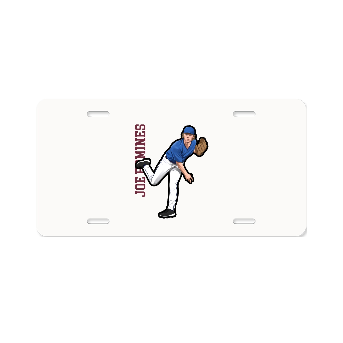 License Plate — Name Vertical in Classic