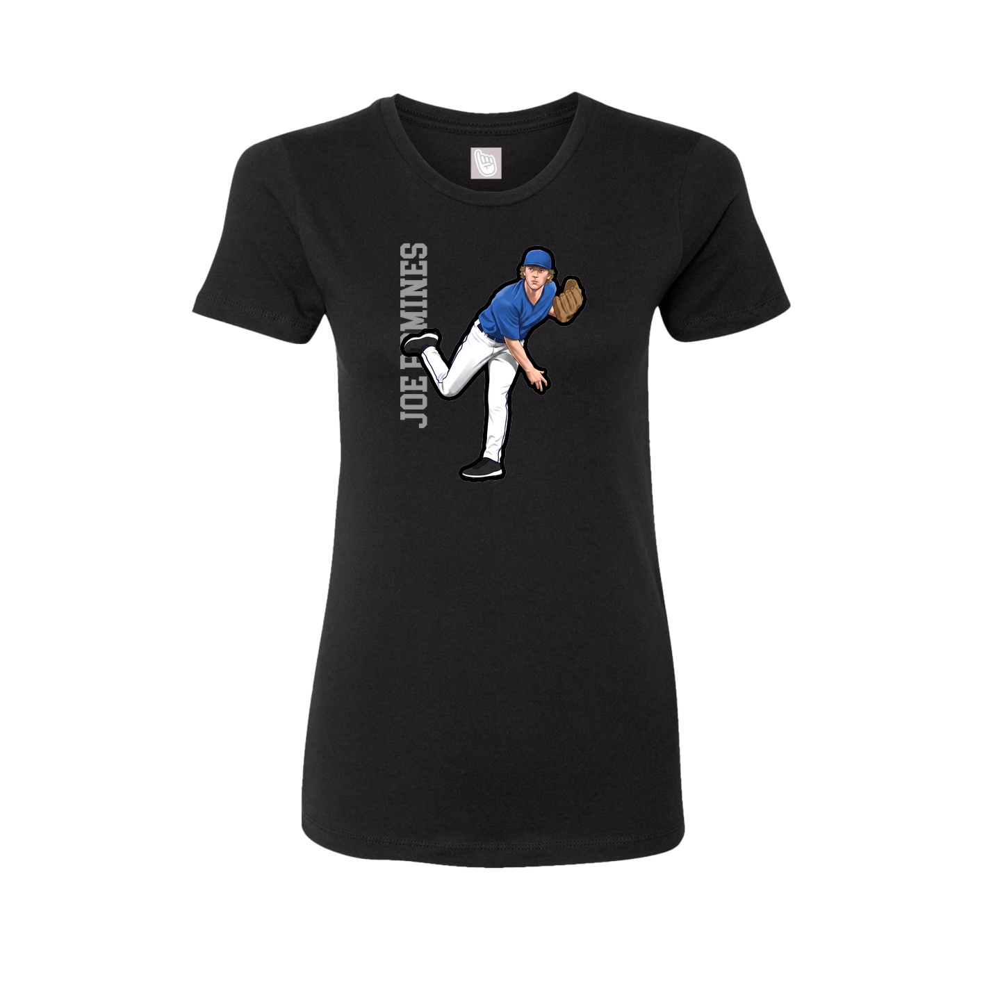 Fitted Women's Tee — Name Vertical in Black
