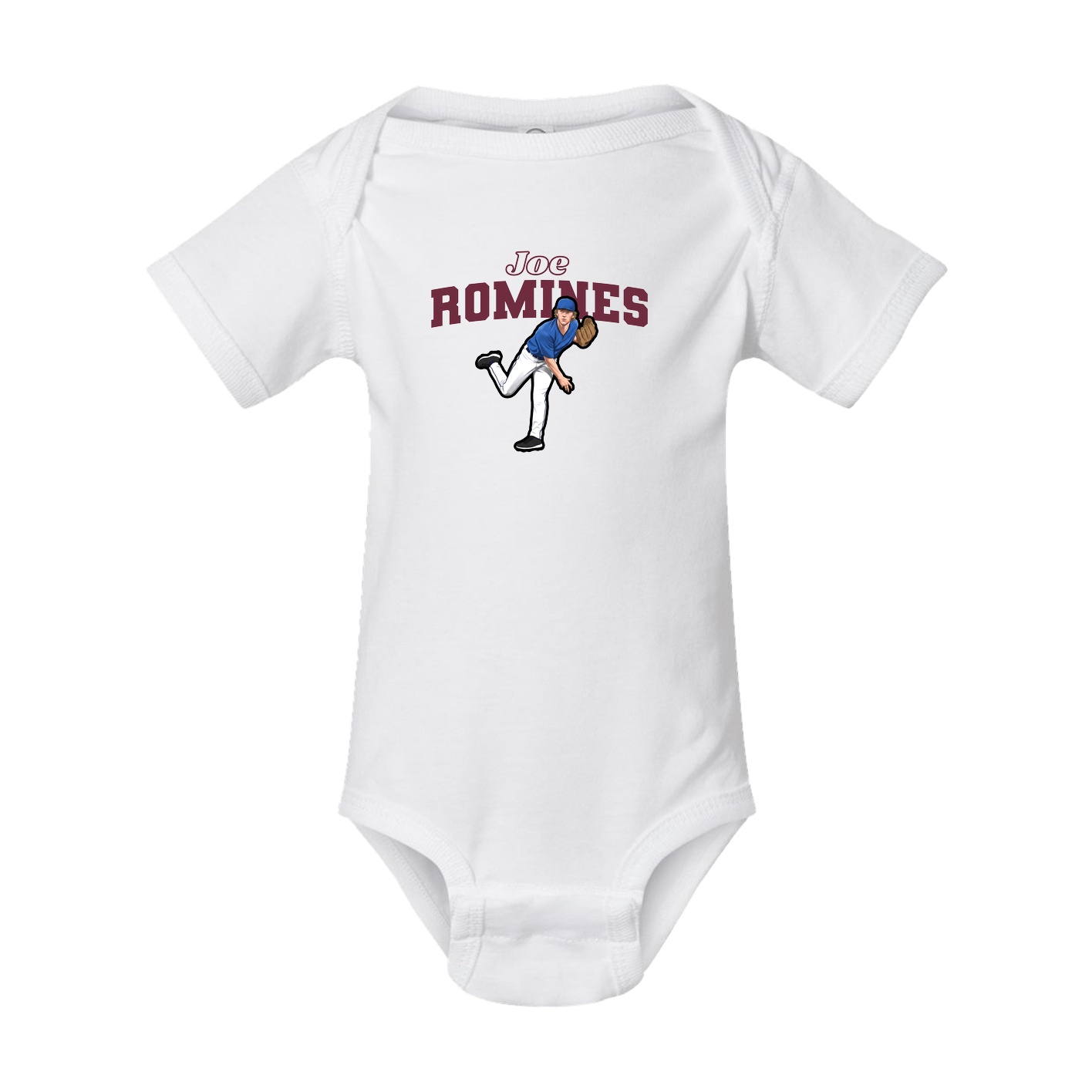 Baby Onesie — Name Arch in White
