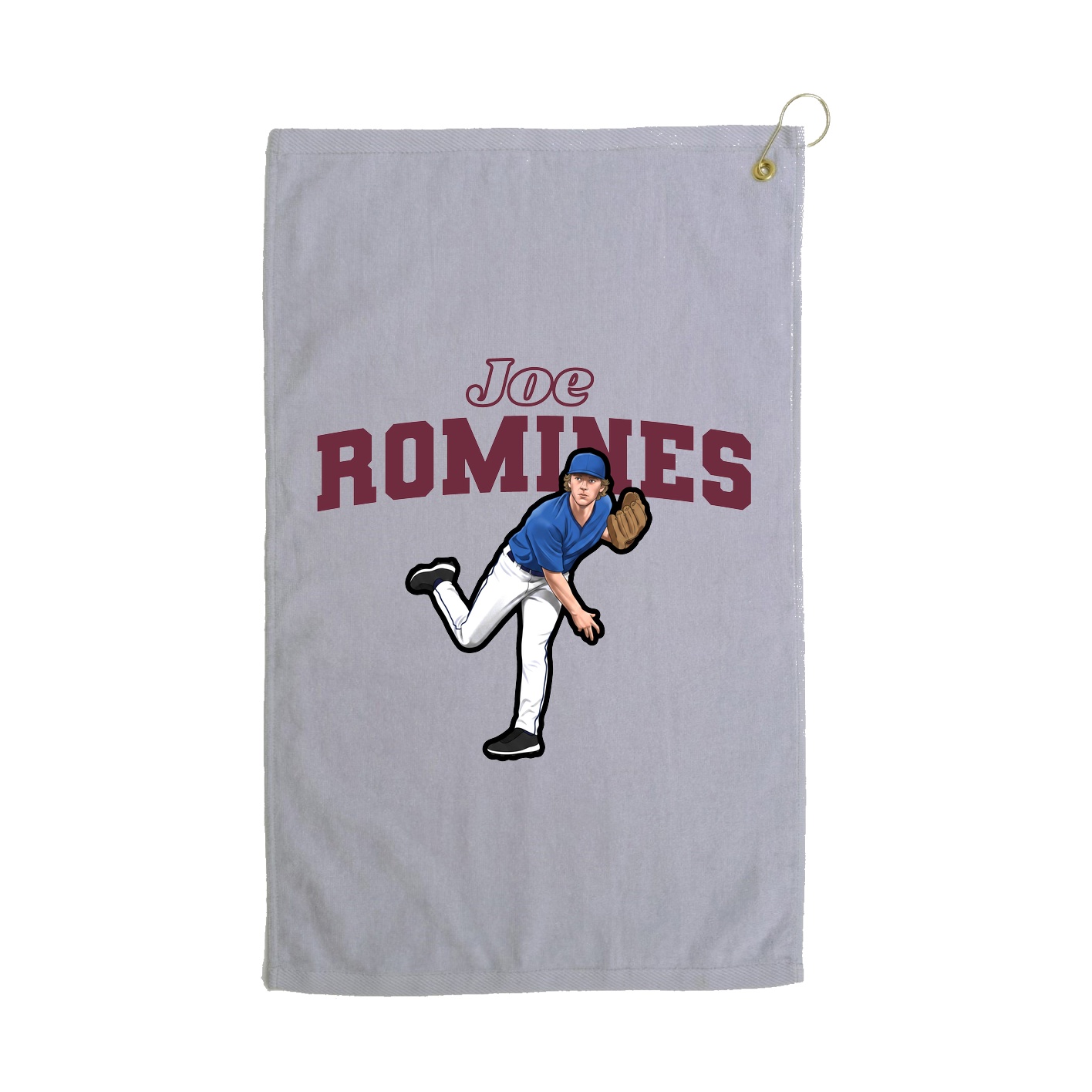 Golf Towel — Name Arch in Grey