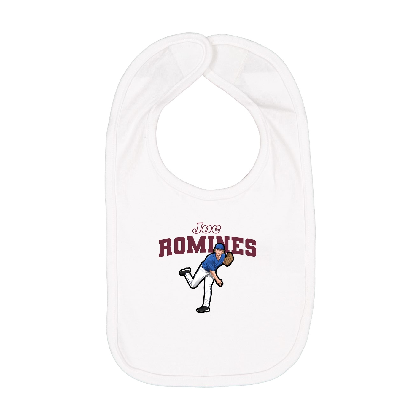Infant Bib — Name Arch in White