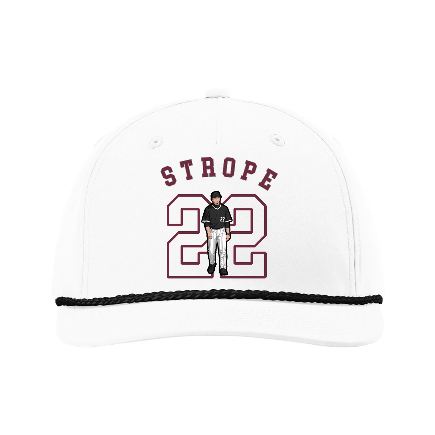 Five-Panel Classic Rope Cap — Shirsey Arch in White