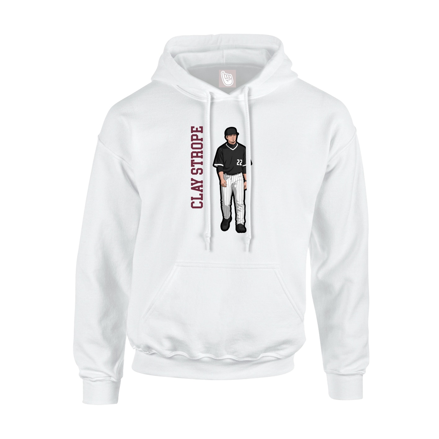 Hoodie — Name Vertical in White