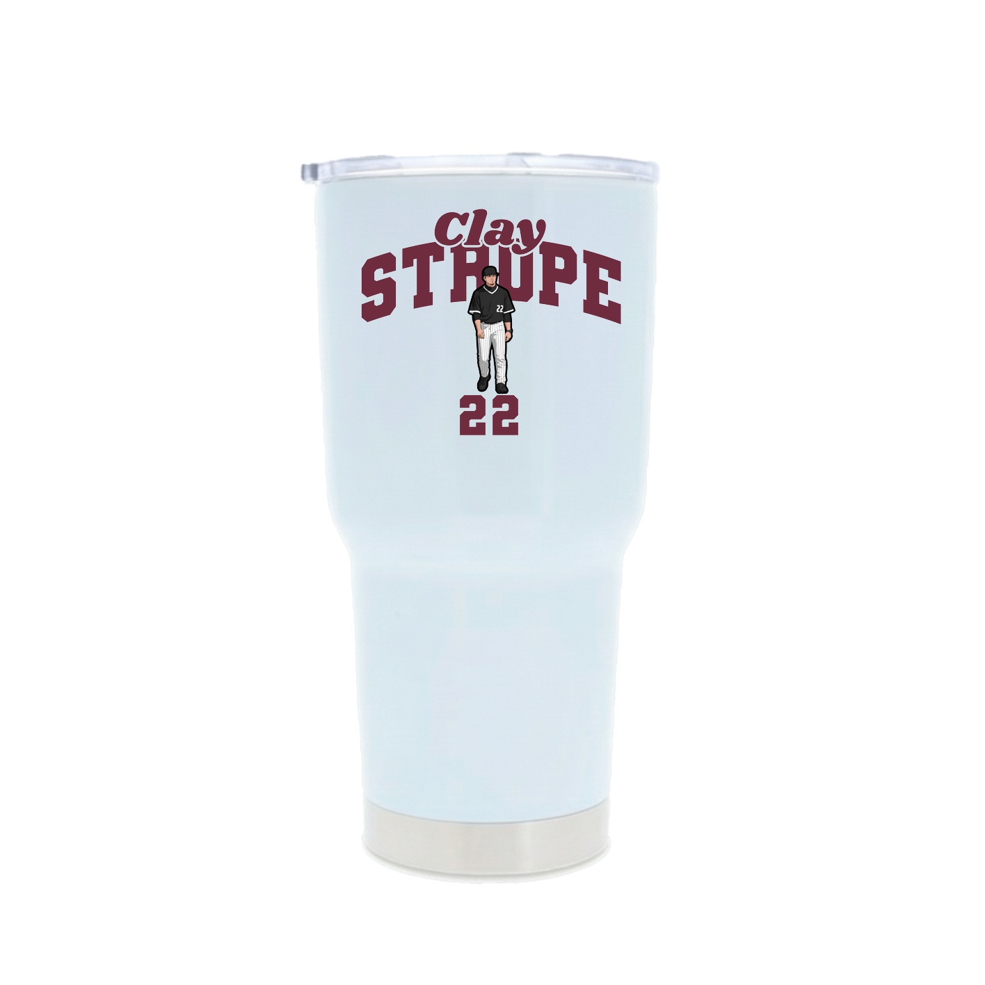 30oz Stainless Steel Tumbler — Signature Arch in White