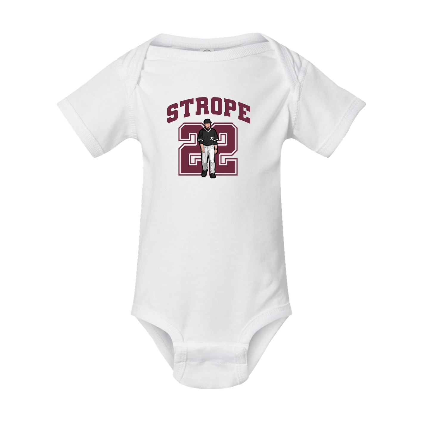 Baby Onesie — Number in White