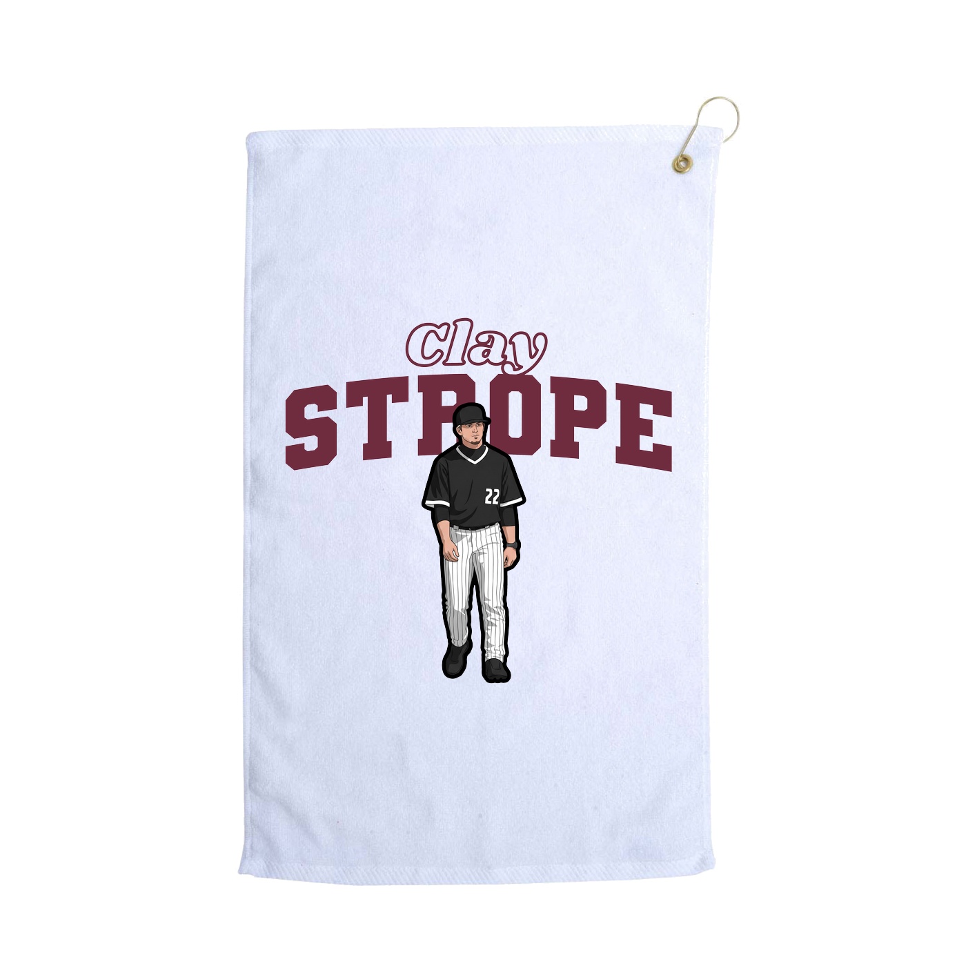 Golf Towel — Name Arch in White