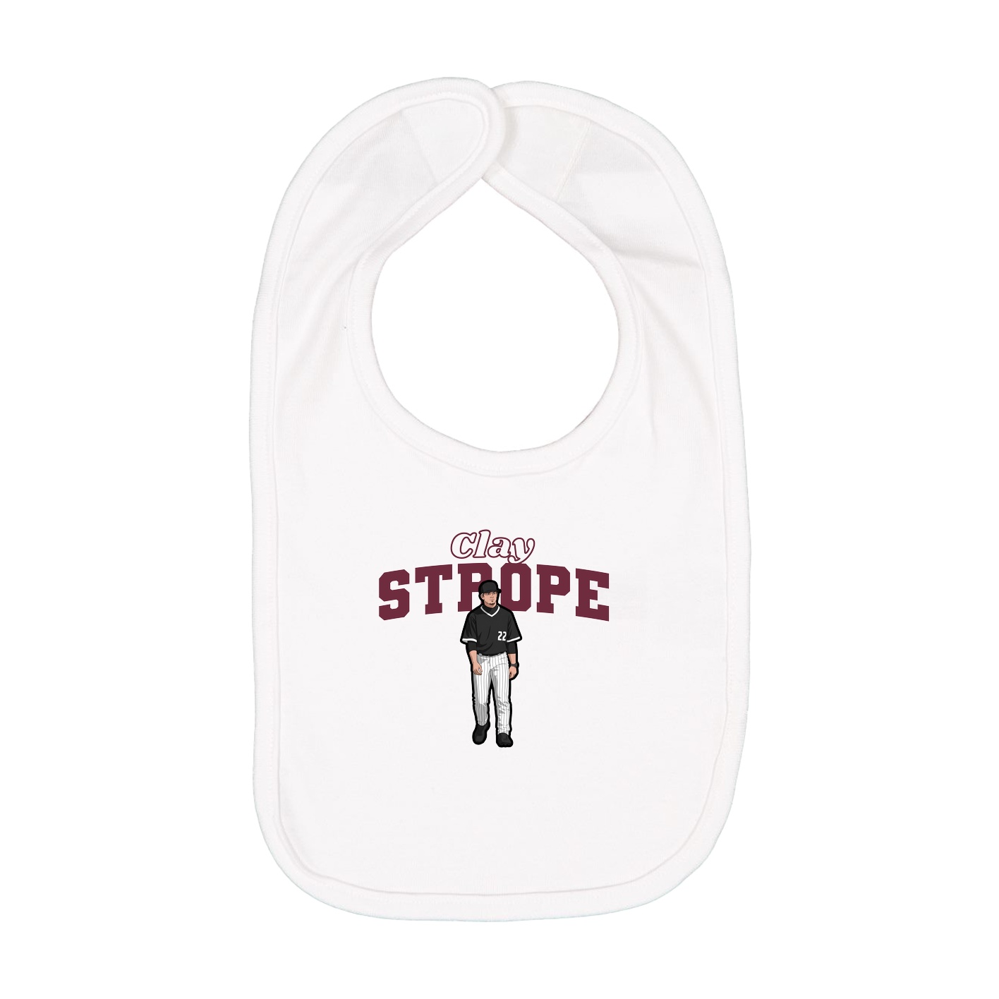 Infant Bib — Name Arch in White