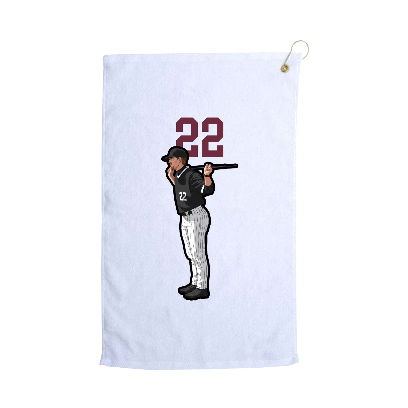 Golf Towel — Number Top in White