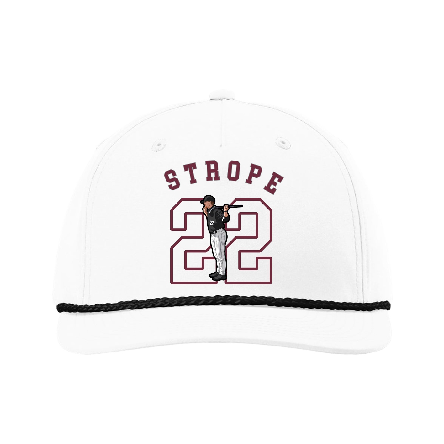 Five-Panel Classic Rope Cap — Shirsey Arch in White