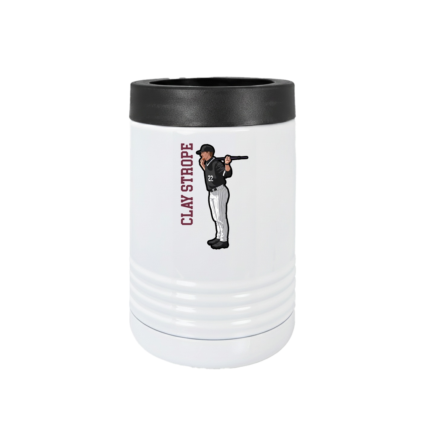 Beverage Holder — Name Vertical in White