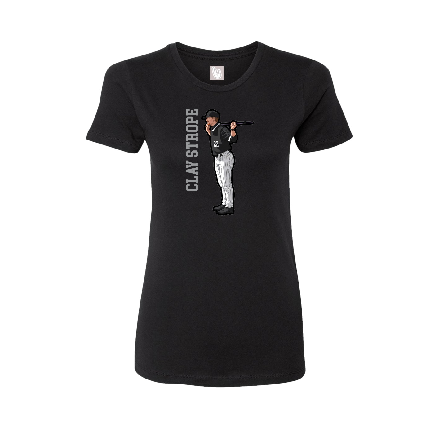 Fitted Women's Tee — Name Vertical in Black