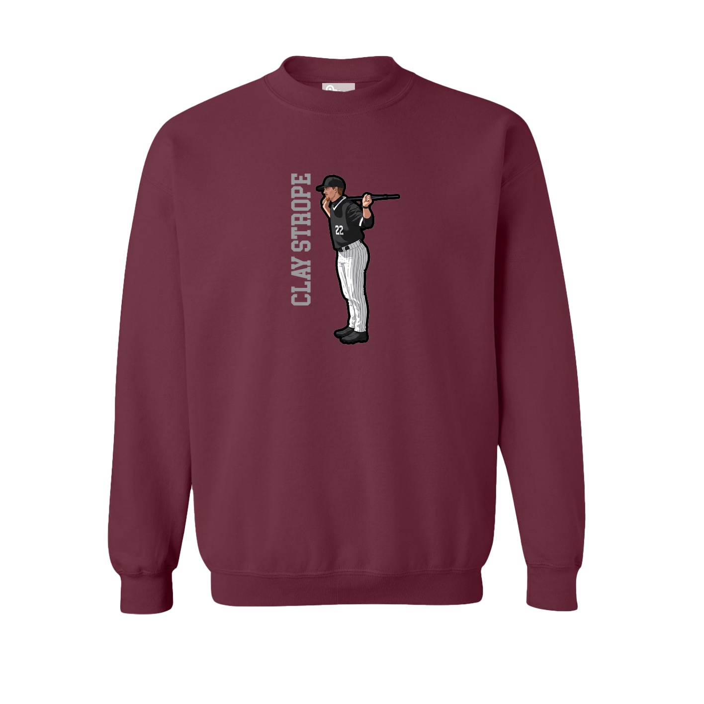 Fleece Crew — Name Vertical in Maroon