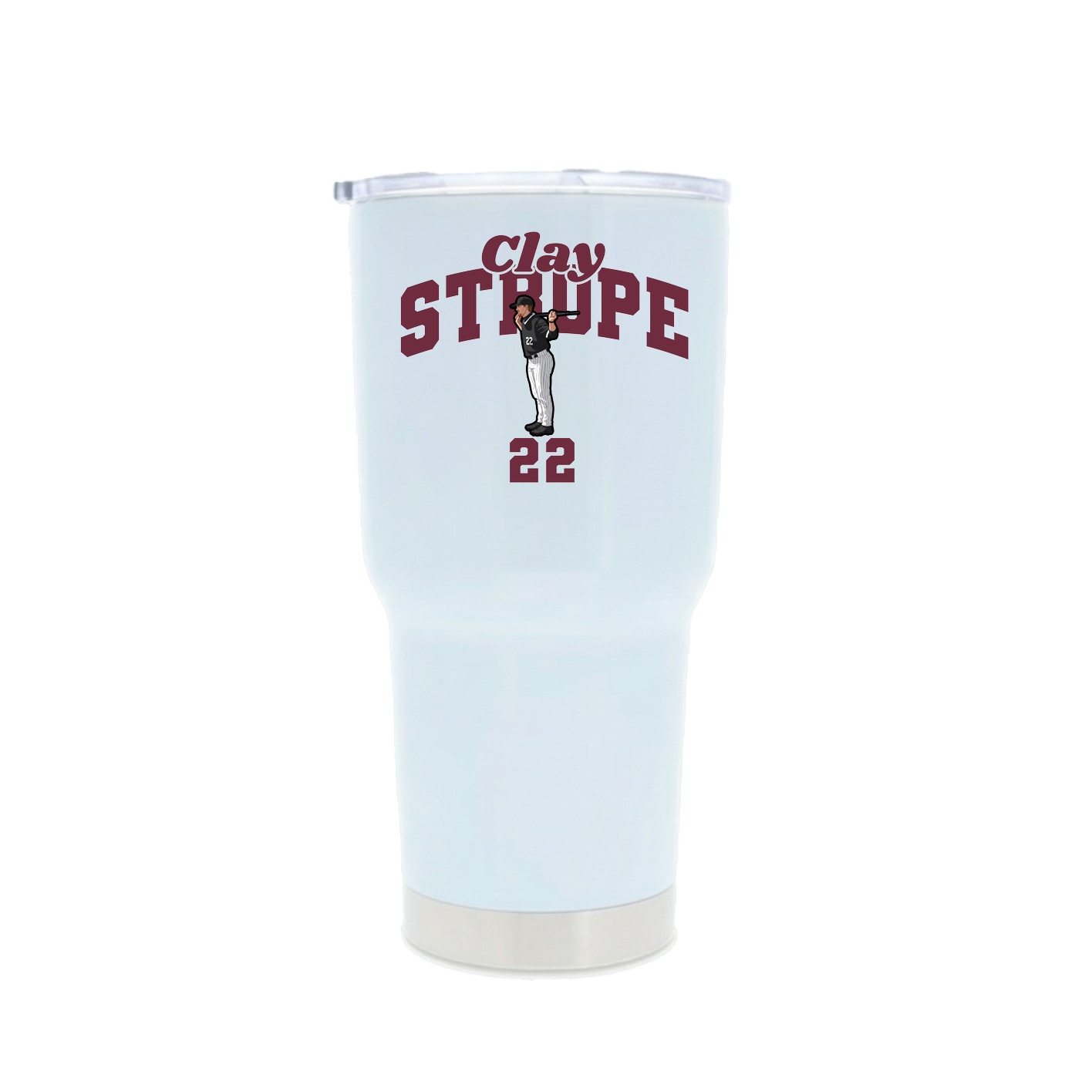 30oz Stainless Steel Tumbler — Signature Arch in White