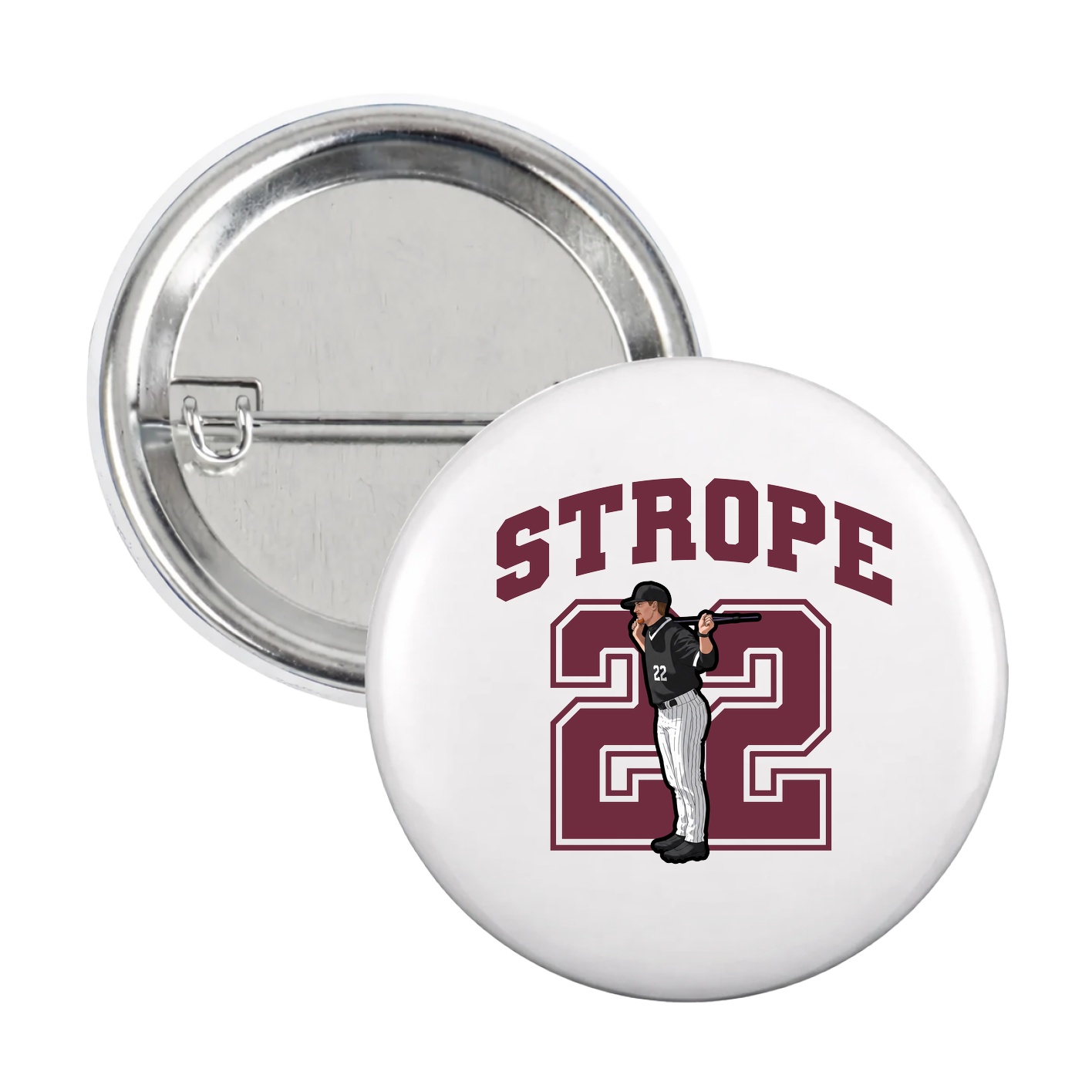 Game Day Button — Number in White