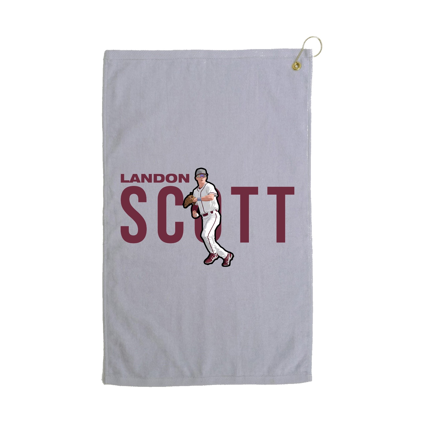 Golf Towel — Player Name in Grey