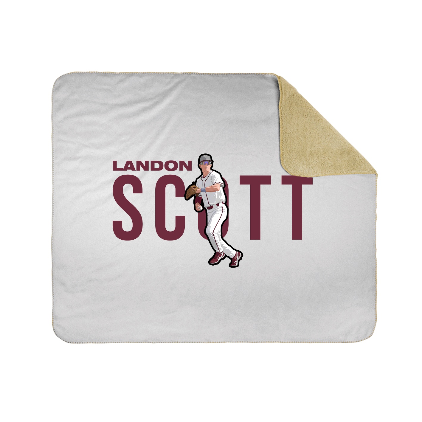 Throw Blanket — Player Name in White