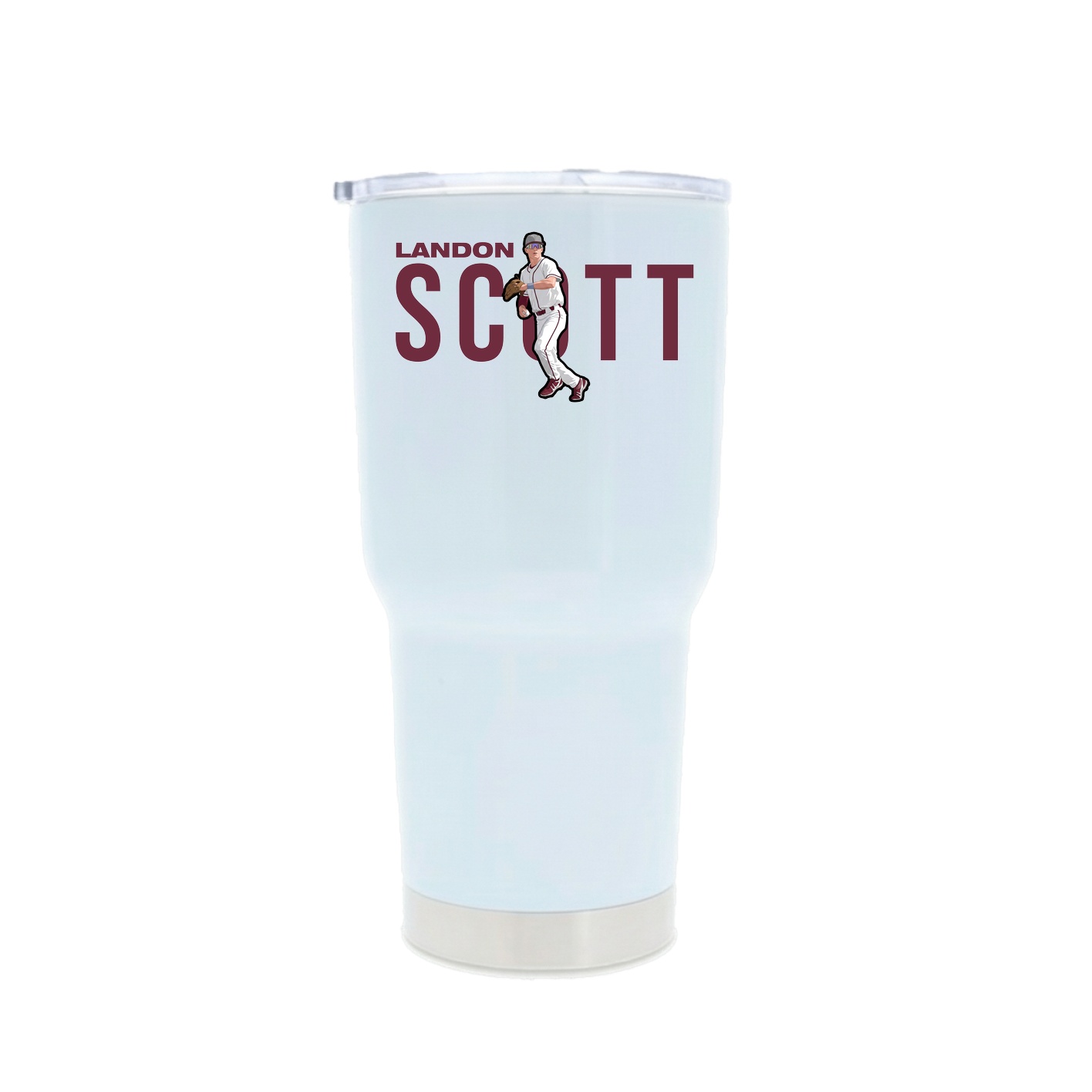 30oz Stainless Steel Tumbler — Player Name in White