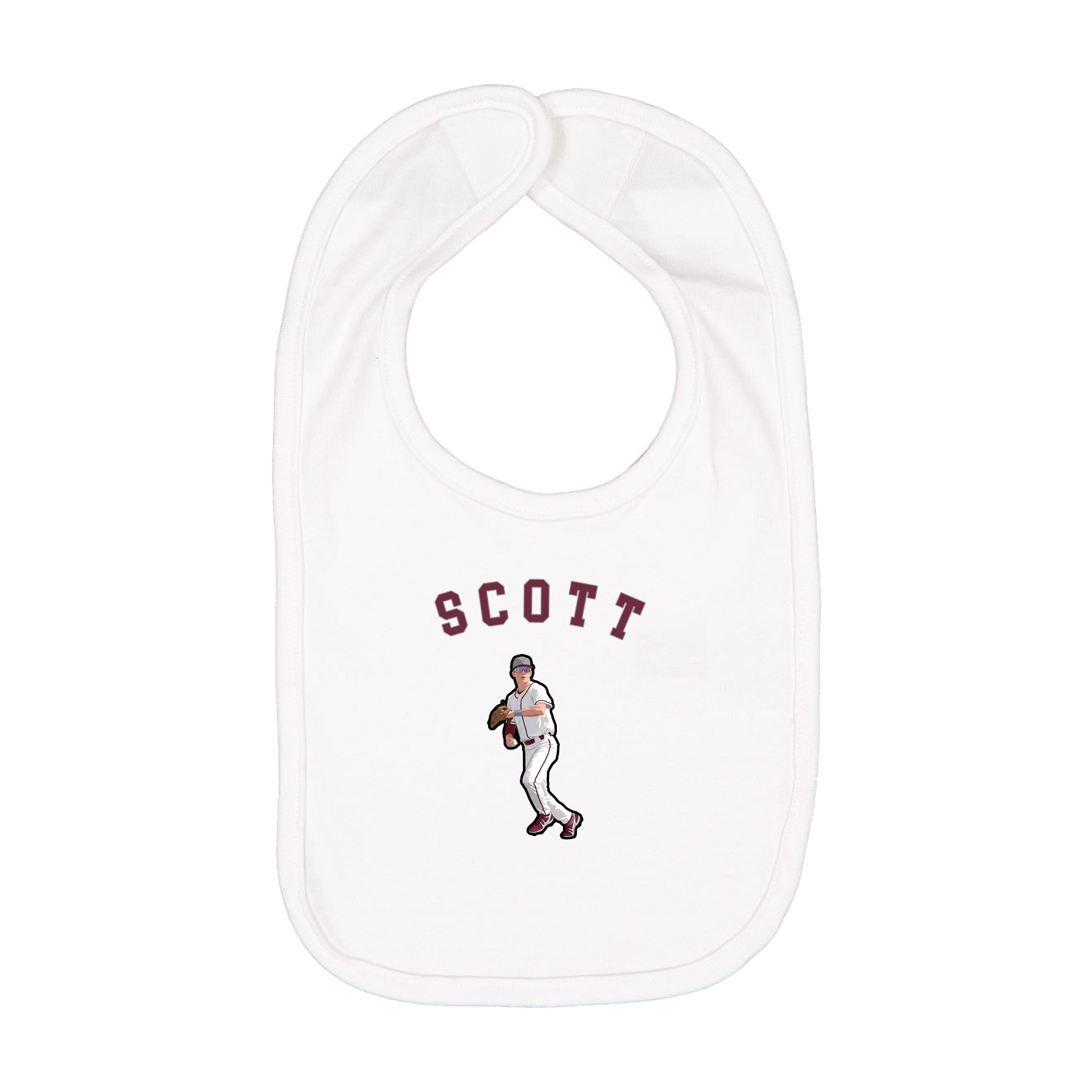 Infant Bib — Shirsey Arch in White