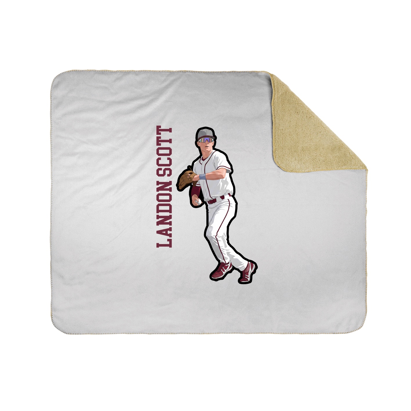 Throw Blanket — Name Vertical in White