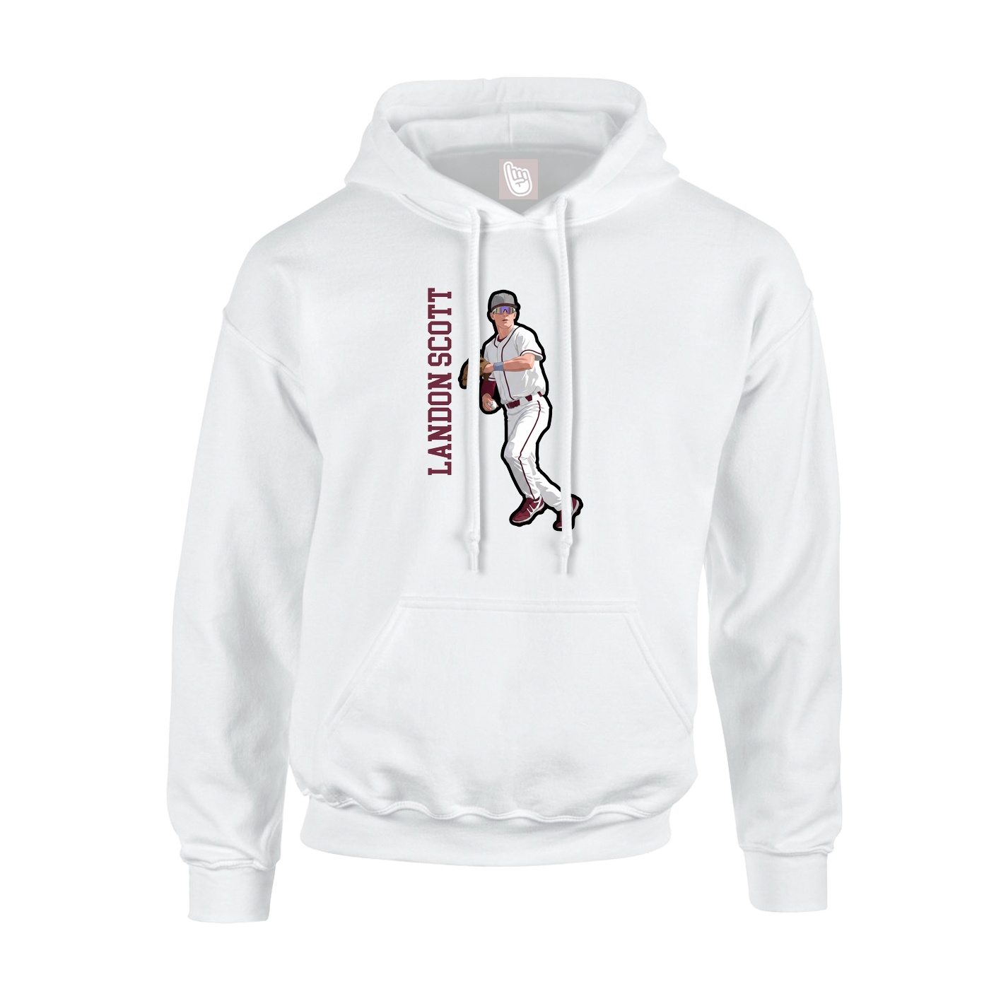 Hoodie — Name Vertical in White