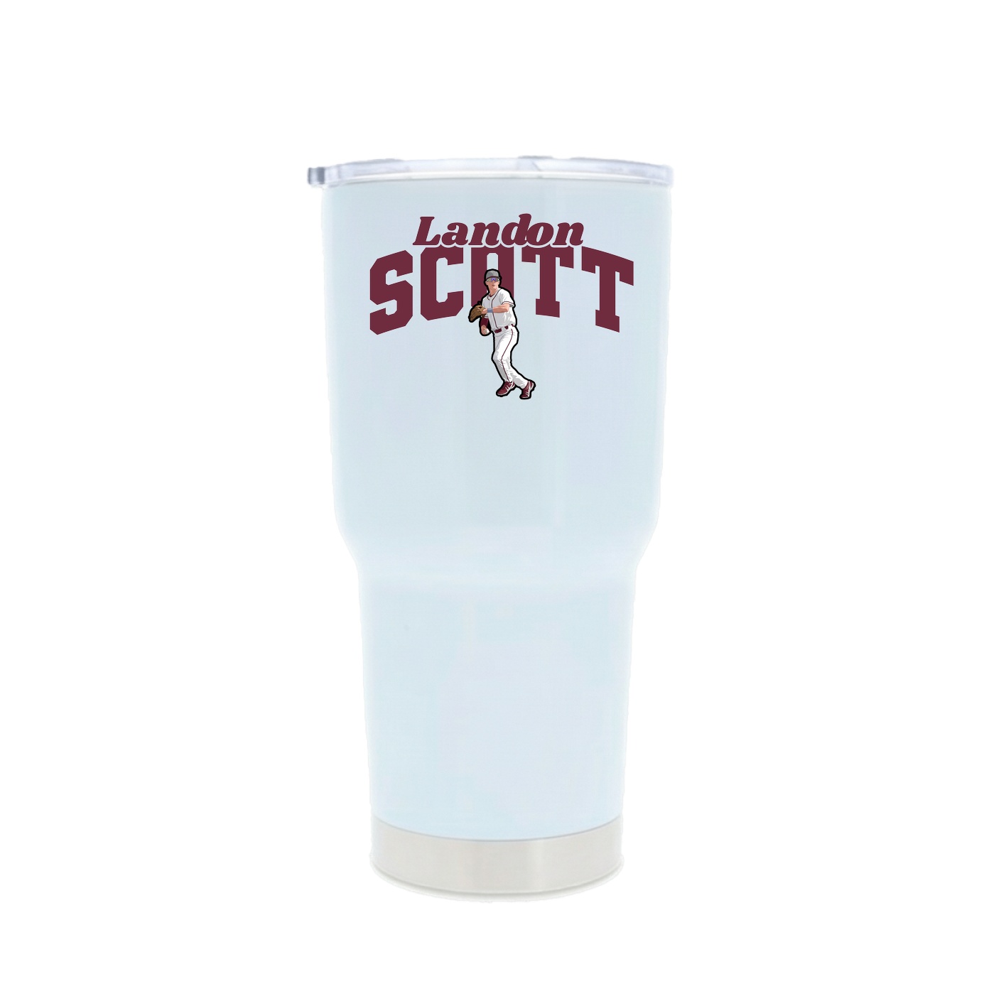 30oz Stainless Steel Tumbler — Signature Arch in White