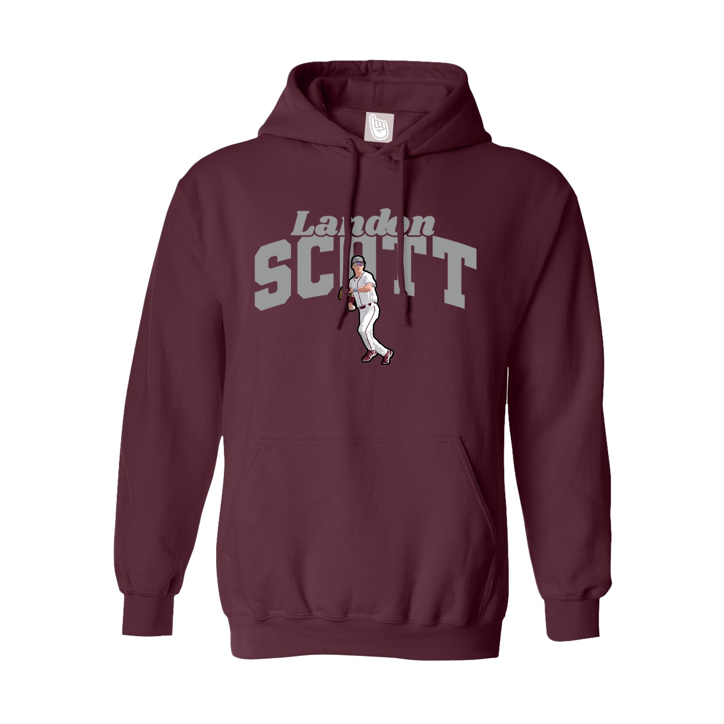 Youth Hoodie — Signature Arch in Maroon
