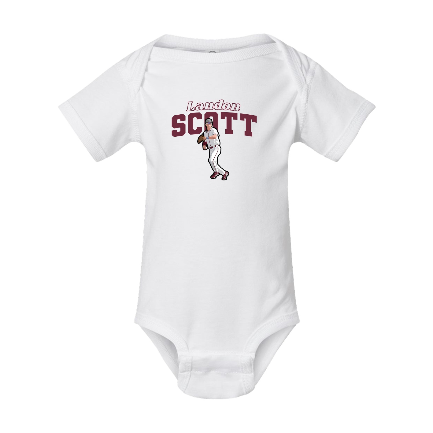 Baby Onesie — Name Arch in White
